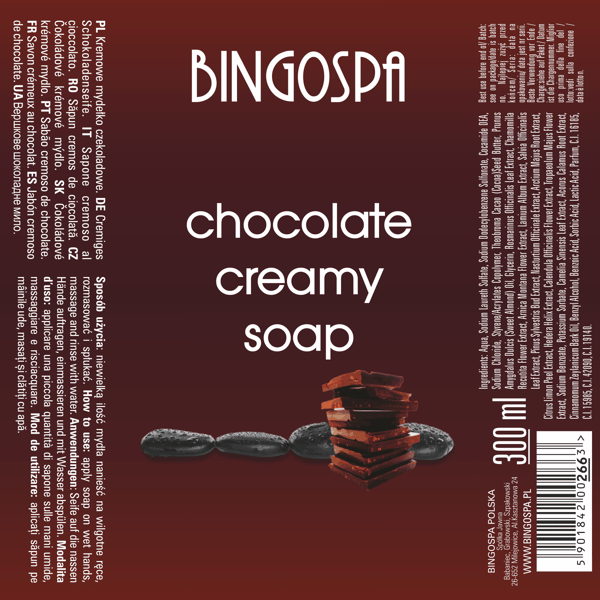 Cremet sæbe med chokoladeduft BINGOSPA