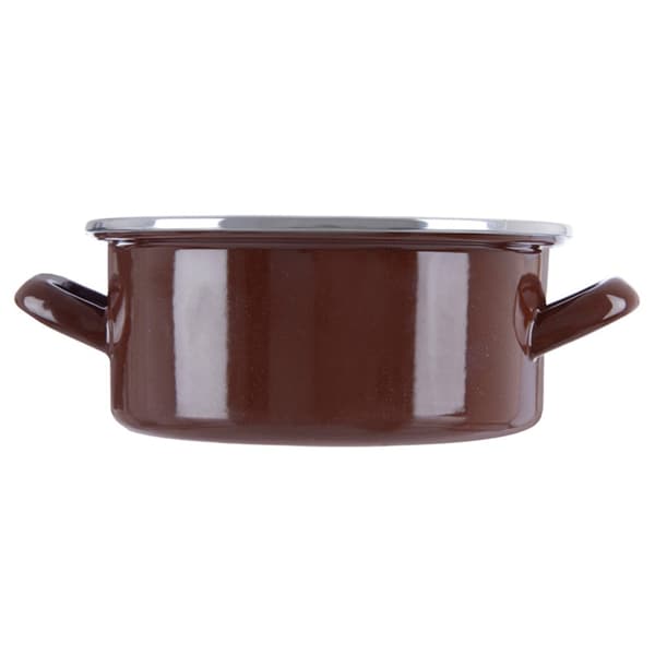 Emaljeret gryde brun 20,5 cm, 2,2 l