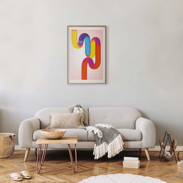 Plakat - Regnbuerør - abstrakt illustration med farverige gradienter