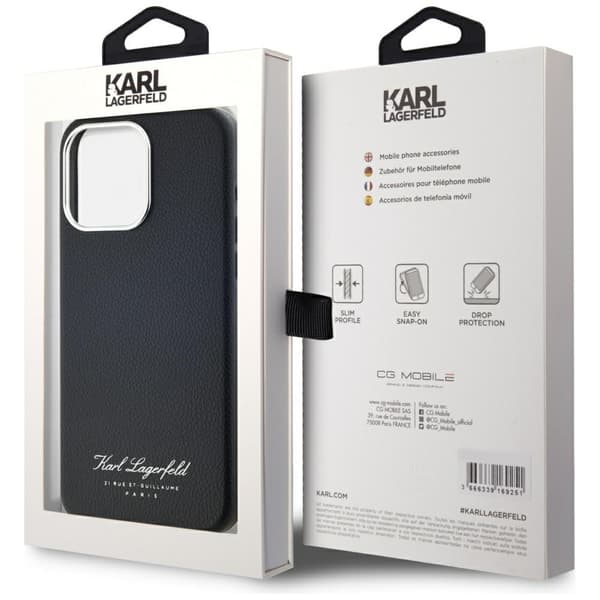 Karl Lagerfeld hotel RSG cover til iPhone 15 Pro sort
