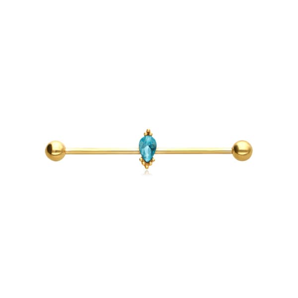 Dekorativ industriel ørering - guld - IND-015 1.6/38