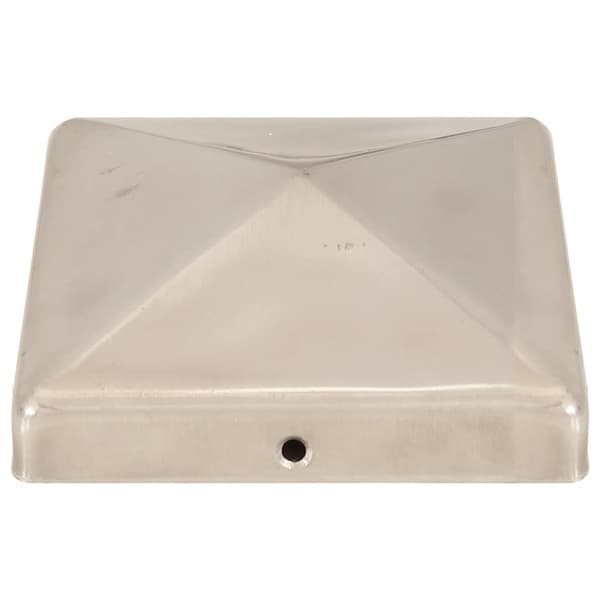 vidaXL stolpehætter, 6 stk., rustfrit stål, 101x101 mm