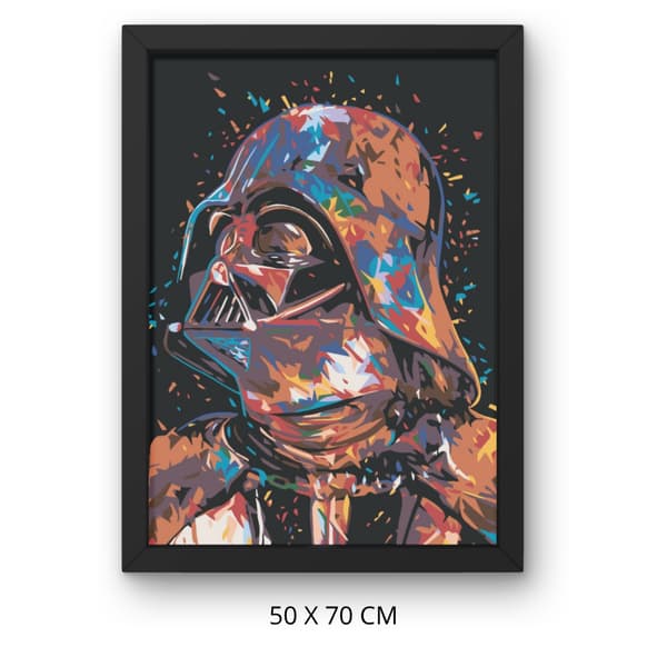 Mal efter tal billede med ramme Abstrakt Darth Vader 50x70 cm