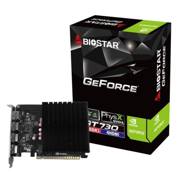 Biostar GT 730 grafikkort, 4 GB GDDR3, 4xHDMI