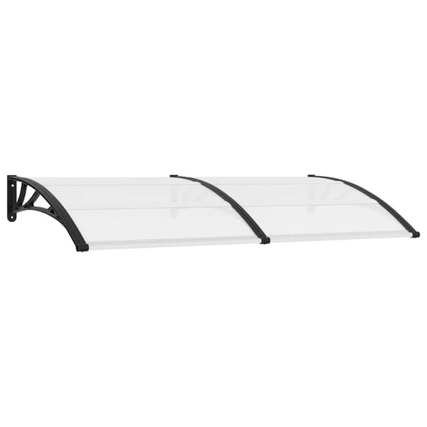 vidaXL dørmarkise sort og transparent 200 x 75 cm PC