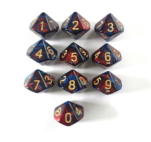 Shadowburg RPG-tärningar Tiosidiga D10-tärningar 0-9