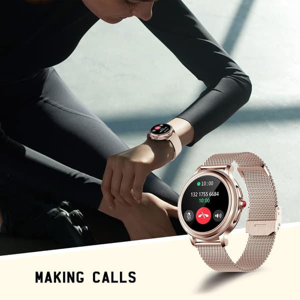 SMARTWATCH 1,2" HD iOS Android Bluetooth PULSSKRIDTTÆLLER 2 REMME GULD
