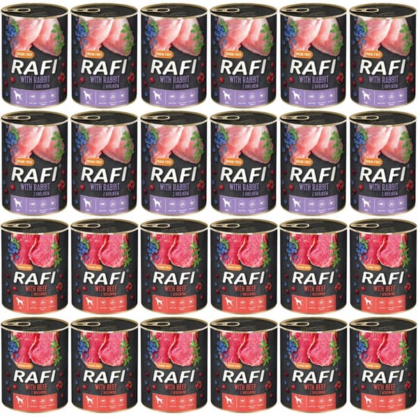 Rafi våtfoder för hundar med blandade smaker 24x800g