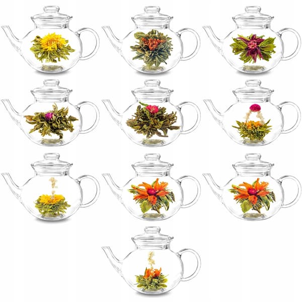 Green Touch Tea Sett 10 x Blommande te burk