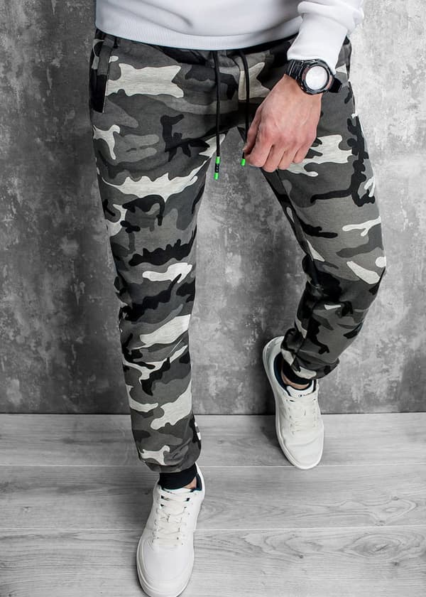 Herre grå camouflage joggingbukser Recea M