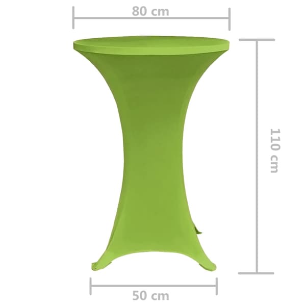vidaXL Flexibelt bordsöverdrag grönt 2 st 80 cm