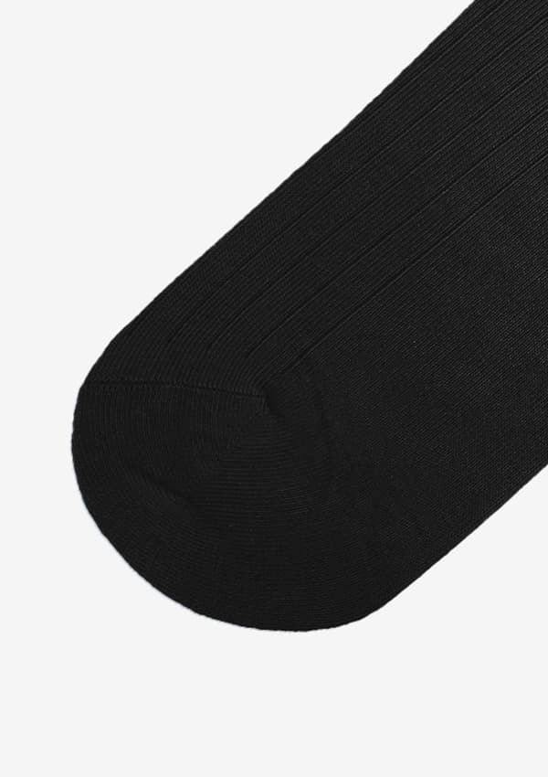 Damesokker i bomuld sorte med komfortabel elastik Cotton Classic 36/40