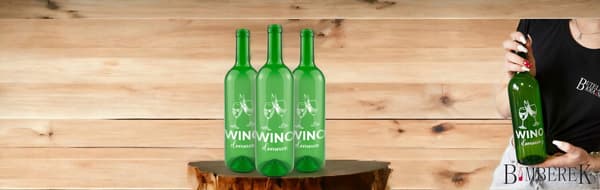 Vinflaska MED TRYCK 0,75l HEM VIN glasflaskor GRÖNA