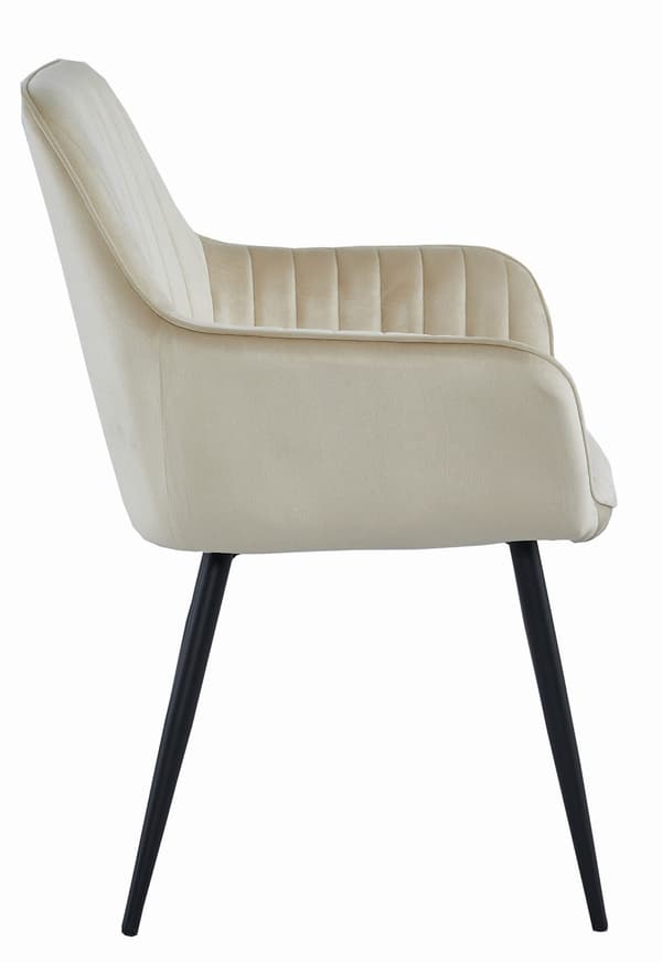 SOLDEN stol - beige velour / sorte ben x 2