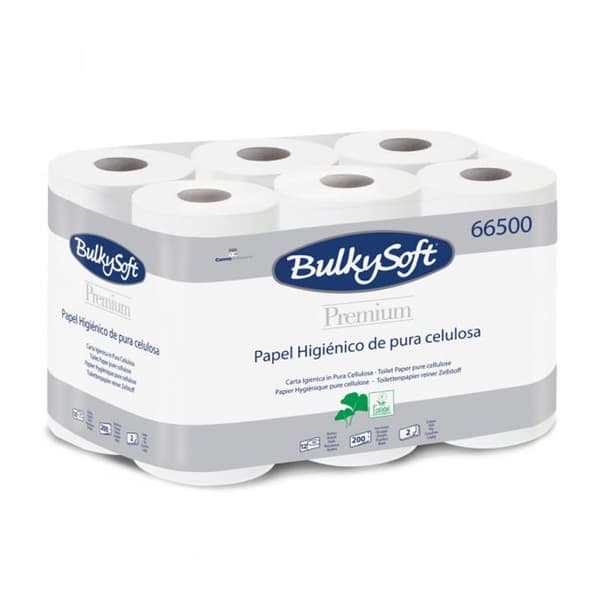 Toiletpapir 24m hvid 2 lag Bulkysoft Premium 12 ruller