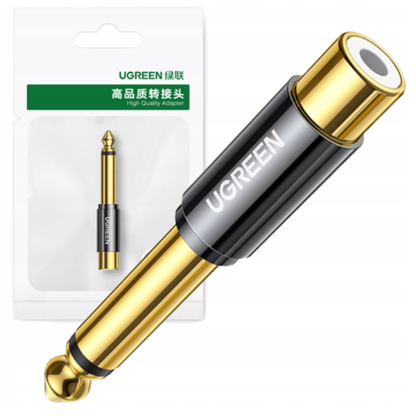 Ugreen 6,35 mm jack (han) til RCA (hun) guld adapter (AV169 80731)