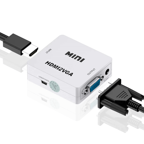 HDMI-VGA-muunnin + jack-adapteri
