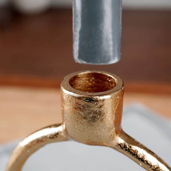 Ljusstake aluminium guld 24 cm