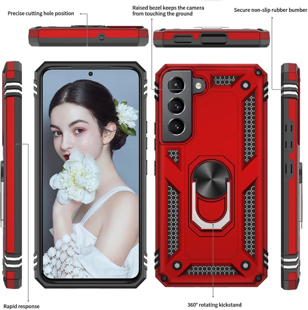 HÅRDT ETUI TIL SAMSUNG GALAXY S22 5G ARMOR RED SM-S901