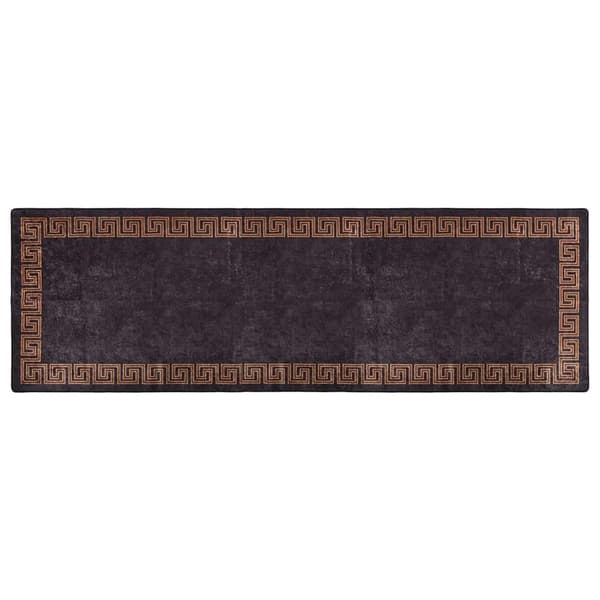 vidaXL vaskbart tæppe, 80x300 cm, sort og guld