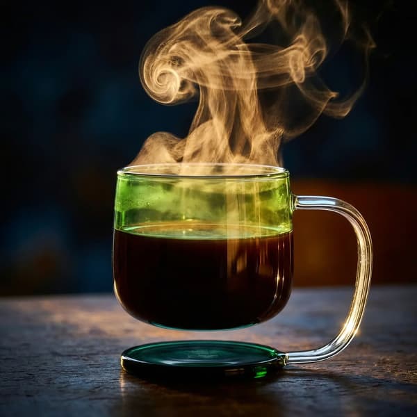 GLAS MED LUFTLEVITATIONSEFFEKT MUGG GRÖN 300 ml