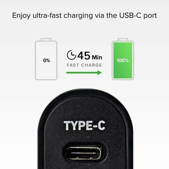 SBS Billaddare USB Typ-C 3A + USB-A 2.1A Svart