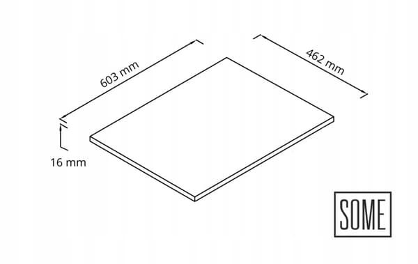 UNIVERSAL LÅS BORDPLADE 60,3X46,2 CM HVID