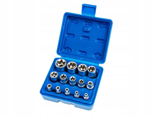 Torx E4-E24 pistorasian avainsarja, sisäiset Torx-bittit, 14 kpl