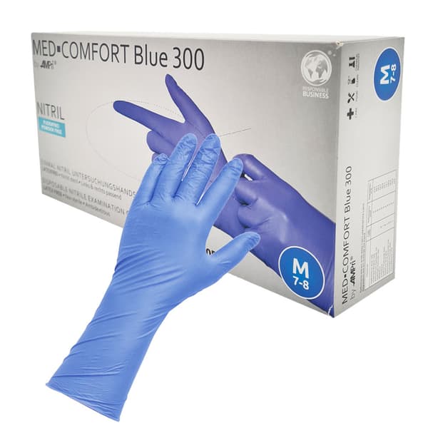 Nitrilhandsker M blå Ampri Blå 300 100 stk.