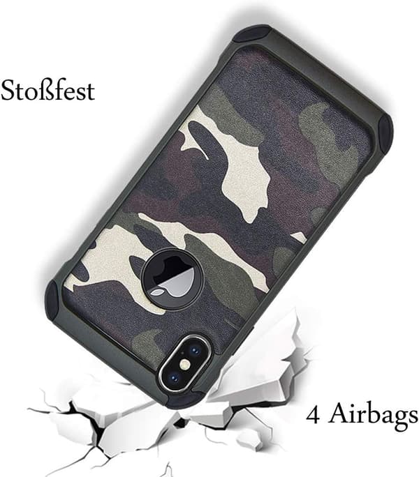 ARMOR ETUI TIL APPLE IPHONE XS/IPHONE X FORSTÆRKET CAMO + HÆRDET GLAS