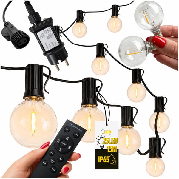 LED SOLUTION - Kauko-ohjattava puutarhaseppele - 15 m 25 LEDiä