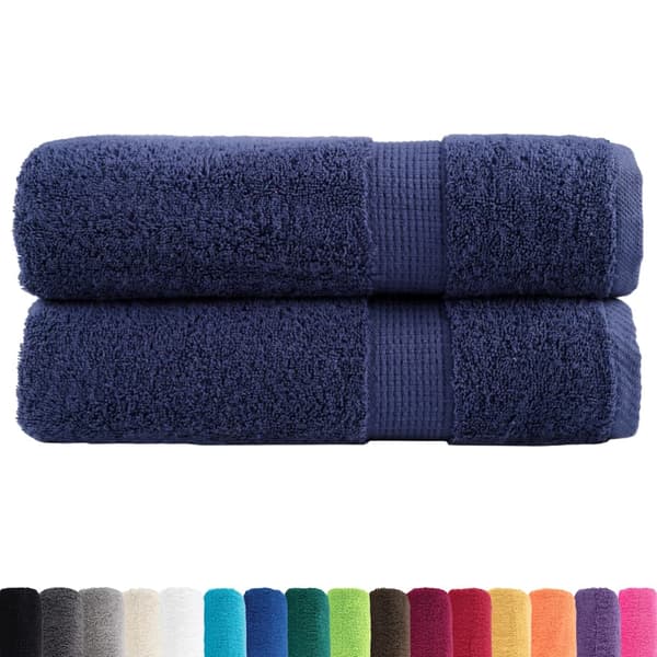vidaXL Premiumhanddukar SOLUND, 2-pack, Marinblå, 70x140 cm