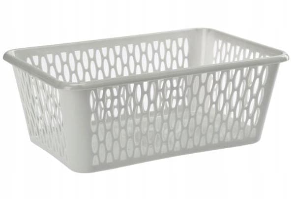 Grå rektangulär förvaringskorg 26x37x15cm universell organisatör