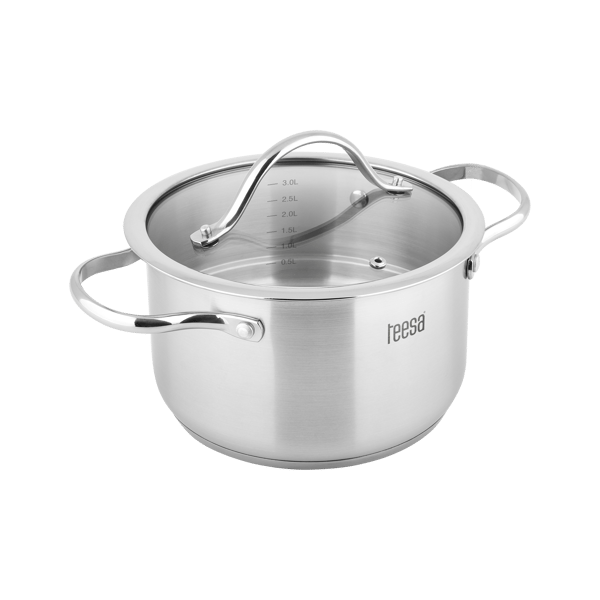 Rustfri stål gryder 3 gryder solide sæt Teesa COOK EXPERT MASTER