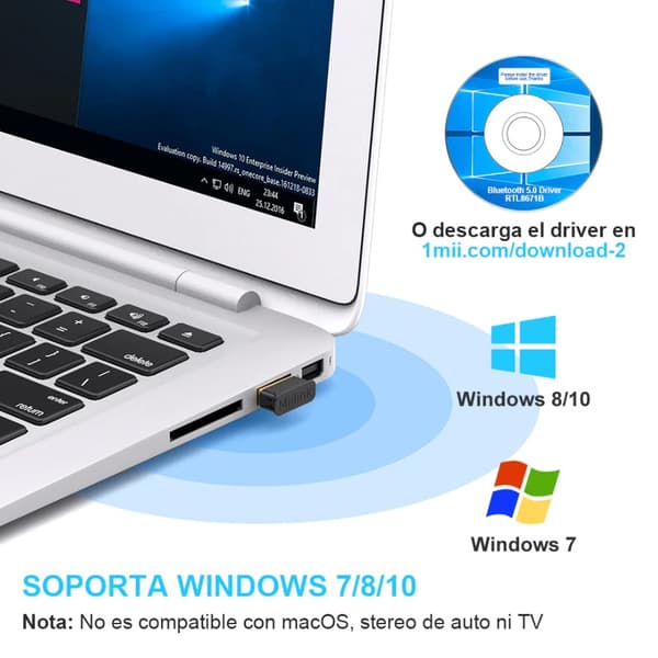USB BLUETOOTH-ADAPTER BT502 1MII SVART-GULD + EDR WINDOWS