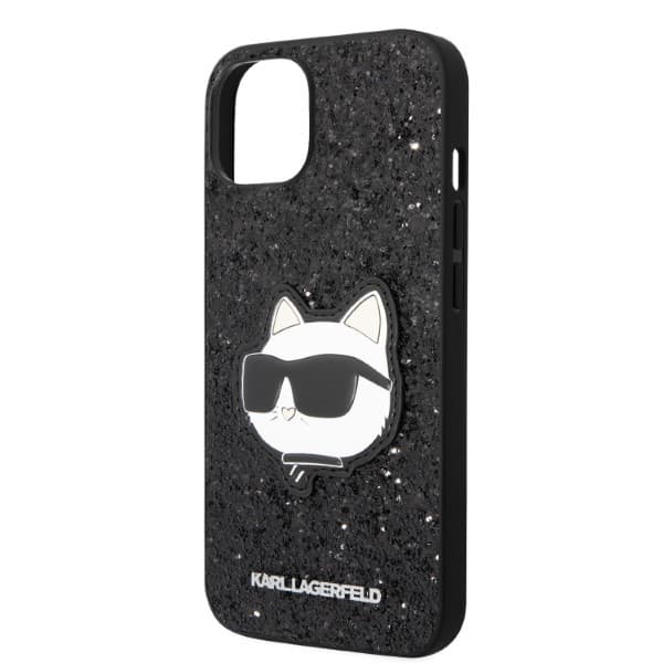 Karl Lagerfeld KLHCP14MG2CPK iPhone 14 Plus / 15 Plus 6.7 sort/sort hårdt cover Glitter Choupette Patch
