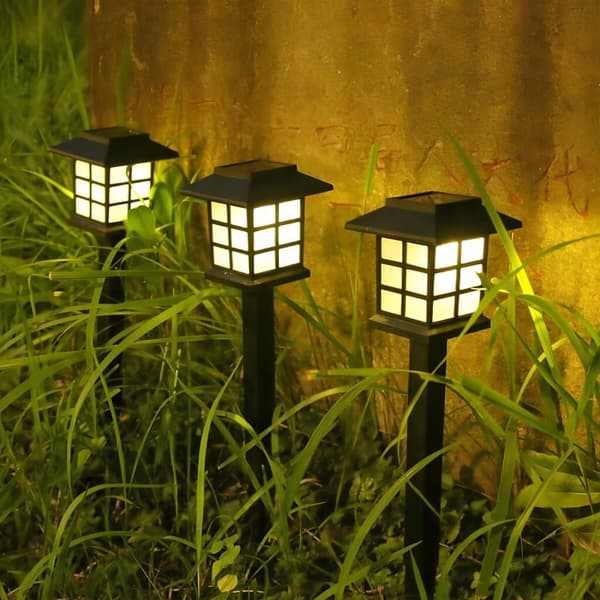 Solcellsdriven trädgårdslampa LED-hus 6-delars set med skymningssensor