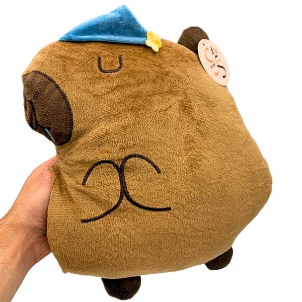 Bamse Kapybara Sovende Plyds Pude Krammedyr Squish Stor Legetøj