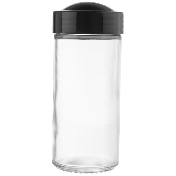 Lasinen maustepurkki siivilällä musta 100 ml