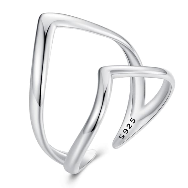 Silver universal dubbelring i form av ett hjärta, silver 925