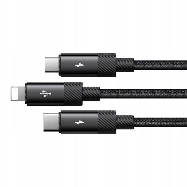 MCDODO 3IN1 USB-KAAPELI PIKALATAUS USB-C LIGHTNING MICRO USB QC 1M LED