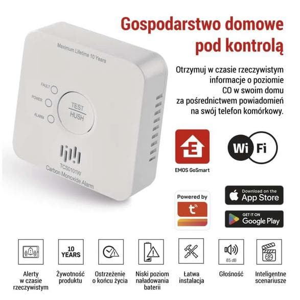 EMOS GoSmart CO Detector TCS0101W WiFillä