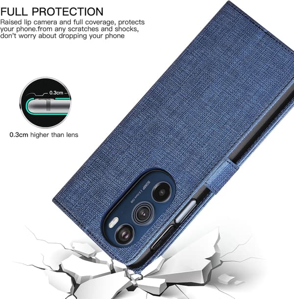 MOTOROLA EDGE 30 PRO ETUI GRÅT STOFKLAP