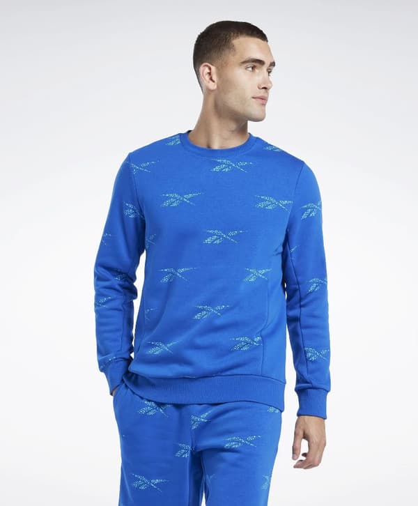 REEBOK BLÅ LANGÆRMET SWEATSHIRT UDEN HÆTTE M 0A8B5_A* BAGGRUNDE