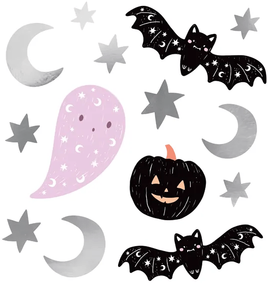 HALLOWEEN-kummituskurpitsa-seinätarrat 56 kpl.