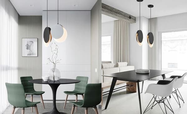 Loftlampe lysekrone LED hængende stue soveværelse sort loftsrum ring