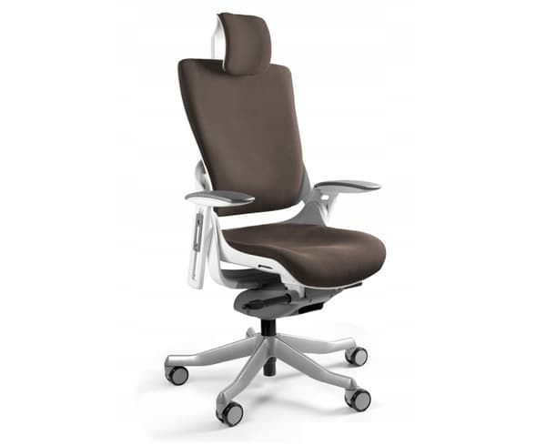 Wau 2 BL409 kontorstol, taupe/hvidt stof