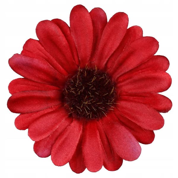 Kunstig Gerbera Blomst Mini Hoved Mørkerød Dekorativ Bryllup 8cm