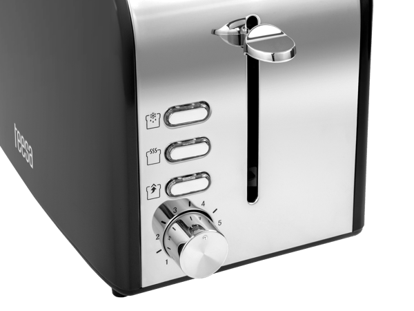 Teesa 850W Brödrost 2 Rostade Bröd 6 Inställningsbricka