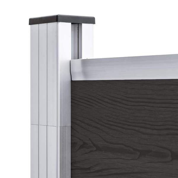 vidaXL WPC hegnspanel 175x186 cm sort